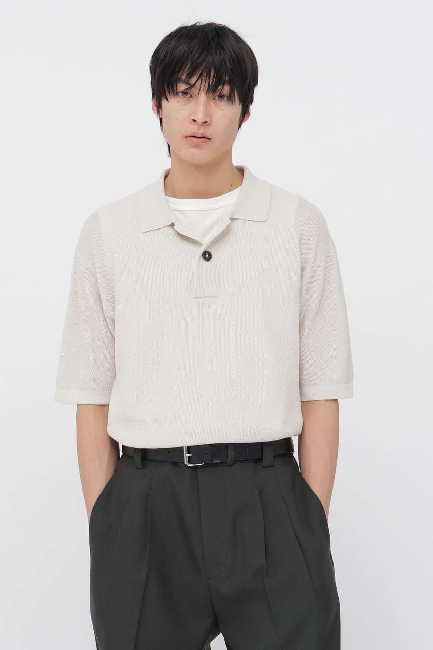 マーガレット・ハウエル メン/MARGARET HOWELL MENのCOTTON RAMIE PIQUE KNITWEAR(ホワイト/5796160204)