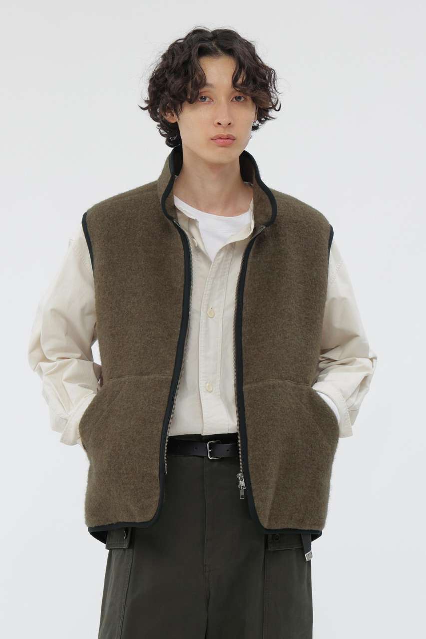 マーガレット・ハウエル メン/MARGARET HOWELL MENのSOFT WOOL FLEECE BLOUSON(カーキ/5965225211)
