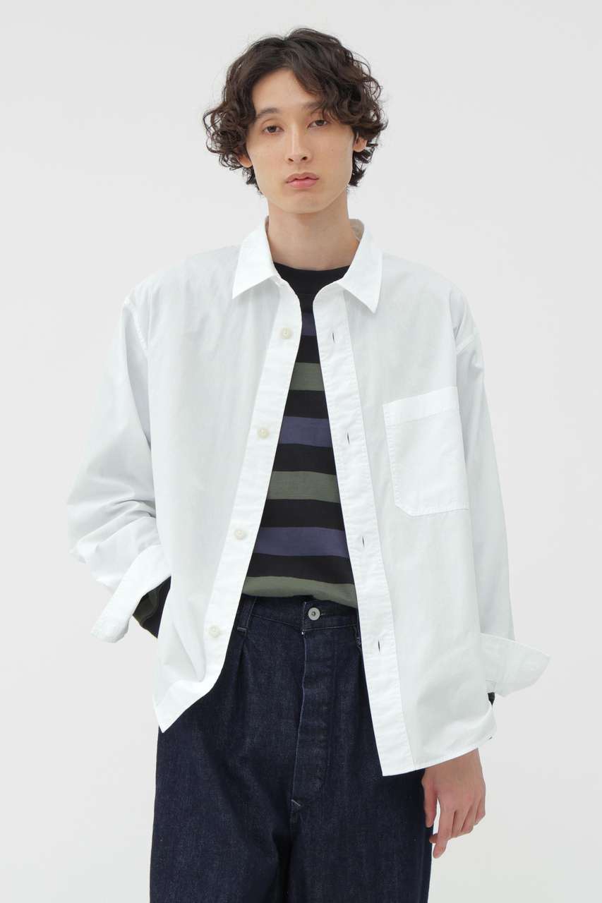 マーガレット・ハウエル メン/MARGARET HOWELL MENのGARMENT DYE COTTON SHIRTING SHIRT(ホワイト/5965250205)
