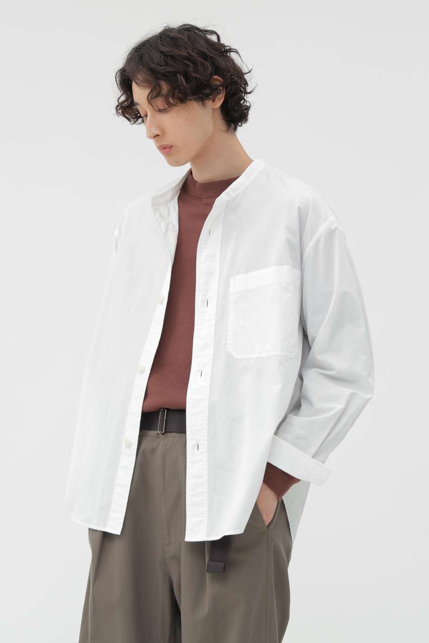 マーガレット・ハウエル メン/MARGARET HOWELL MENのGARMENT DYE COTTON SHIRTING SHIRT(ホワイト/5965250206)