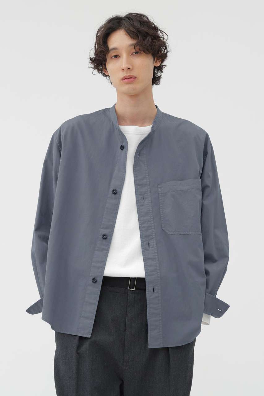 マーガレット・ハウエル メン/MARGARET HOWELL MENのGARMENT DYE COTTON SHIRTING SHIRT(ブルー/5965250206)