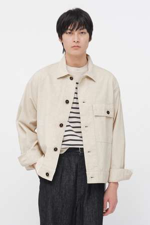 マーガレット・ハウエル メン/MARGARET HOWELL MENのBELGIAN LINEN COTTON PLAINWEAVE BLOUSON(110800/110802)