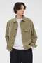 BELGIAN LINEN COTTON PLAINWEAVE BLOUSON マーガレット・ハウエル メン/MARGARET HOWELL MEN カーキ