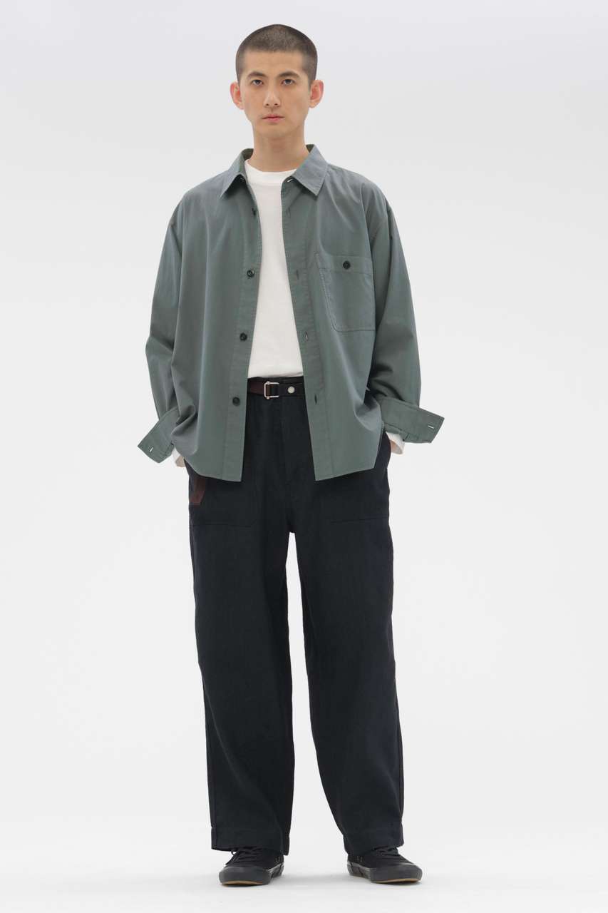 マーガレット・ハウエル メン/MARGARET HOWELL MENのFADED WOOL LINEN TWILL TROUSERS(ブラック/5966140202)