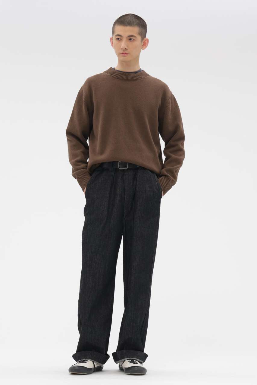 マーガレット・ハウエル メン/MARGARET HOWELL MENのCANTON BLACK LIGHT DENIM TROUSERS(ブラック/5966140204)