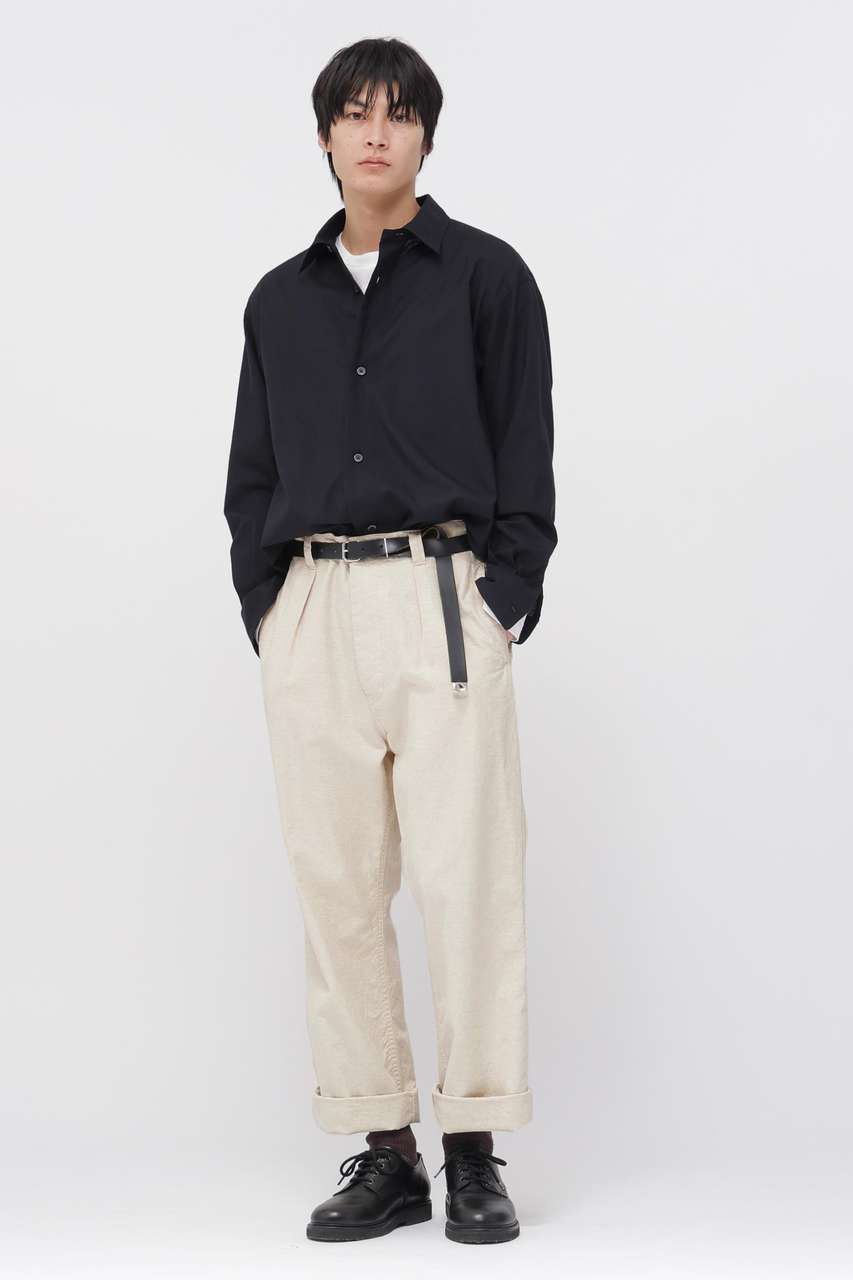 マーガレット・ハウエル メン/MARGARET HOWELL MENのBELGIAN LINEN COTTON PLAINWEAVE TROUSERS(ベージュ/5966140205)