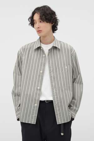 マーガレット・ハウエル メン/MARGARET HOWELL MENのPYJAMA STRIPE COTTON SHIRT(110400/110403)
