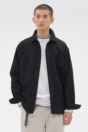 マーガレット・ハウエル メン/MARGARET HOWELL MENのCANTON BLACK LIGHT DENIM SHIRT(110400/110403)