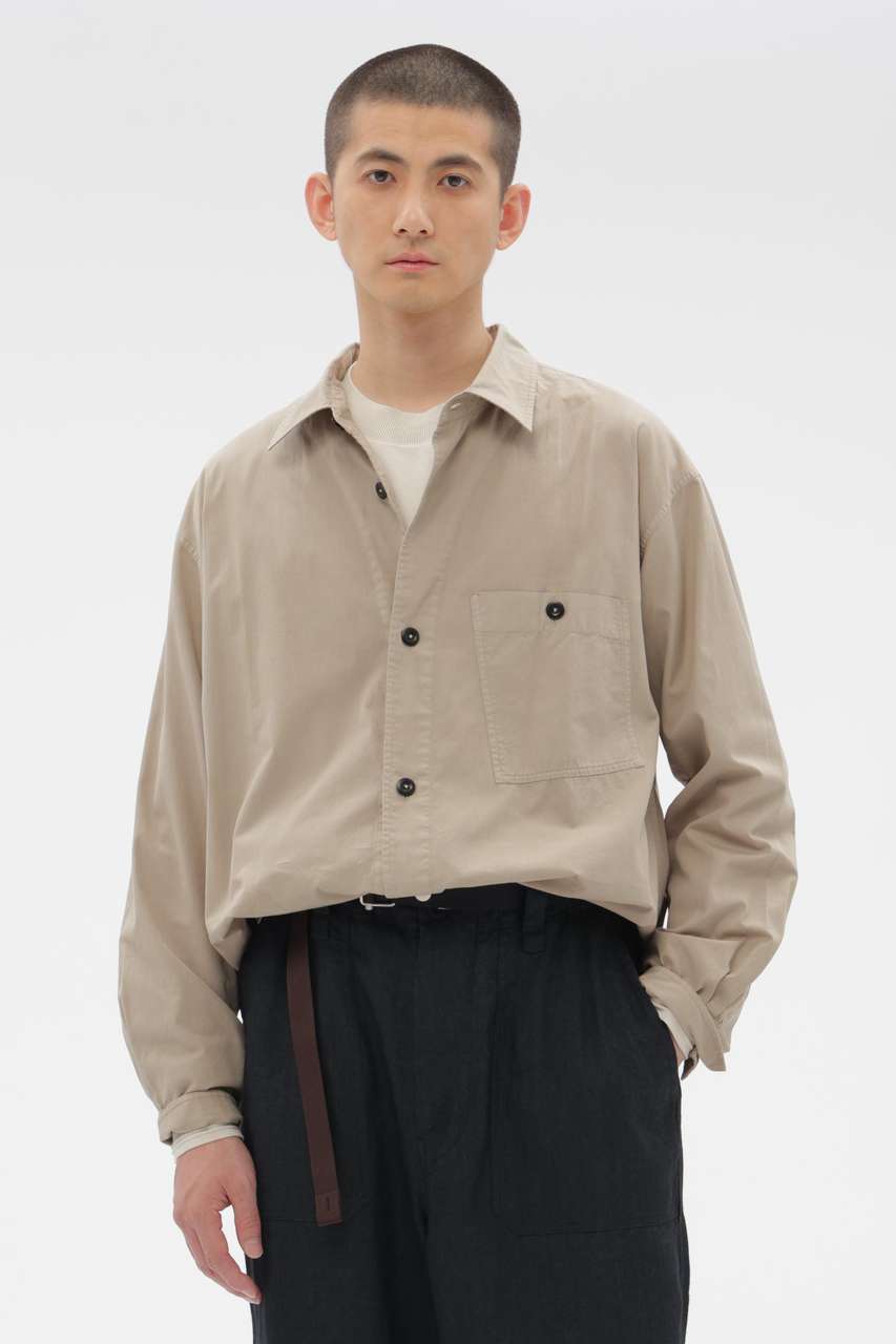 マーガレット・ハウエル メン/MARGARET HOWELL MENのGARMENT DYE COTTON SHIRTING SHIRT(ベージュ/5966150206)
