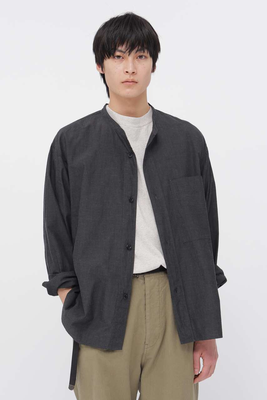 マーガレット・ハウエル メン/MARGARET HOWELL MENのWASHED DRY COTTON LINEN SHIRT(グレー/5966150208)