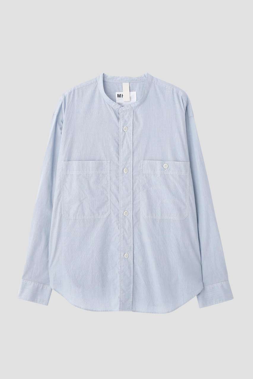 マーガレットハウエル　水色 ストライプ MARGARET HOWELL MEN(マーガレット・ハウエル メン)｜WORN COTTON