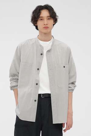 マーガレット・ハウエル メン/MARGARET HOWELL MENのWORN COTTON HAIRLINE STRIPE SHIRT(110400/110403)