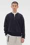 DENSE ECO PLATED COTTON KNITWEAR マーガレット・ハウエル メン/MARGARET HOWELL MEN ネイビー