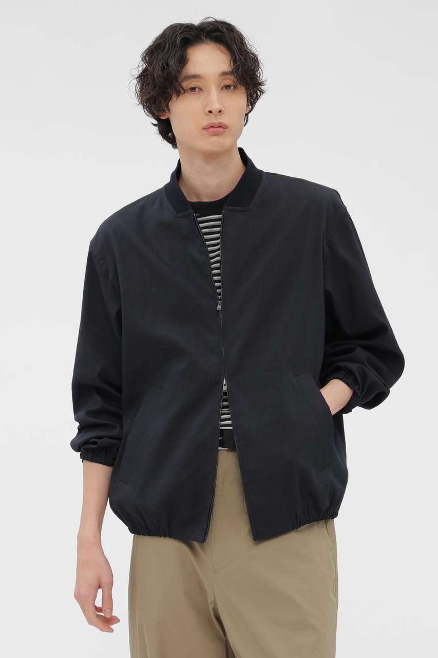 マーガレット・ハウエル メン/MARGARET HOWELL MENのLINEN WOOL SILK PLAINWEAVE BLOUSON(ネイビー/5796125206)