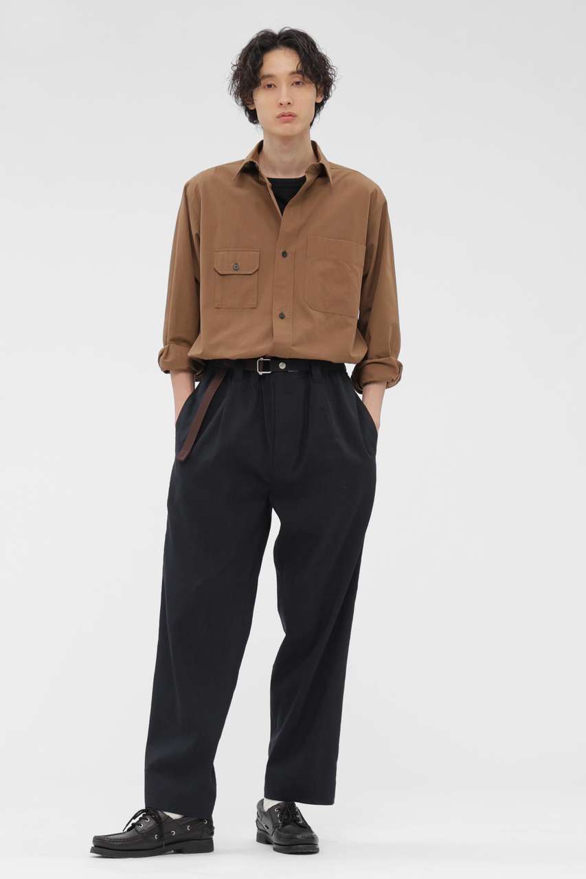 マーガレット・ハウエル メン/MARGARET HOWELL MENのLINEN WOOL SILK PLAINWEAVE TROUSERS(ネイビー/5796140206)