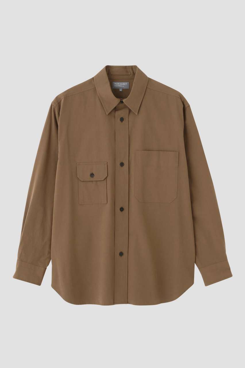 マーガレットハウエル　新品未使用品　ブラウン コットンシャツ　 サイズI MARGARET HOWELL MEN(マーガレット・ハウエル メン)｜COTTON BLEND