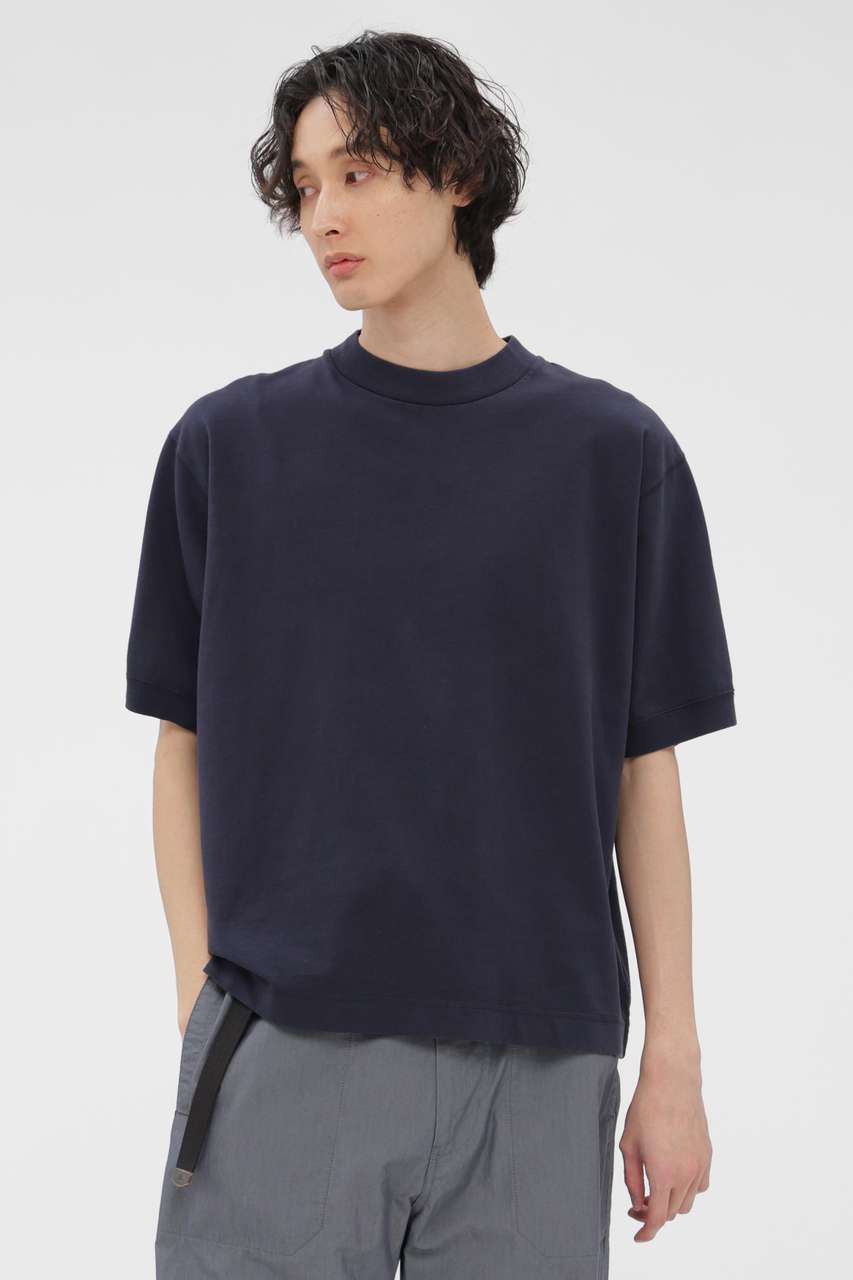 マーガレット・ハウエル メン/MARGARET HOWELL MENのGARMENT DYED TOUGH COTTON LINEN JERSEY TOP(ネイビー/5966166211)