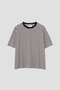 COTTON LINEN MULTI STRIPE JERSEY TOP マーガレット・ハウエル メン/MARGARET HOWELL MEN