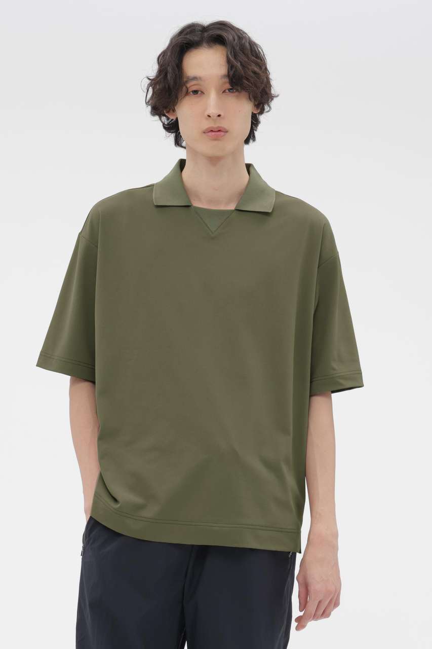 マーガレット・ハウエル メン/MARGARET HOWELL MENのHIGHDENCE MESH JERSEY TOP(カーキ/5796154005)