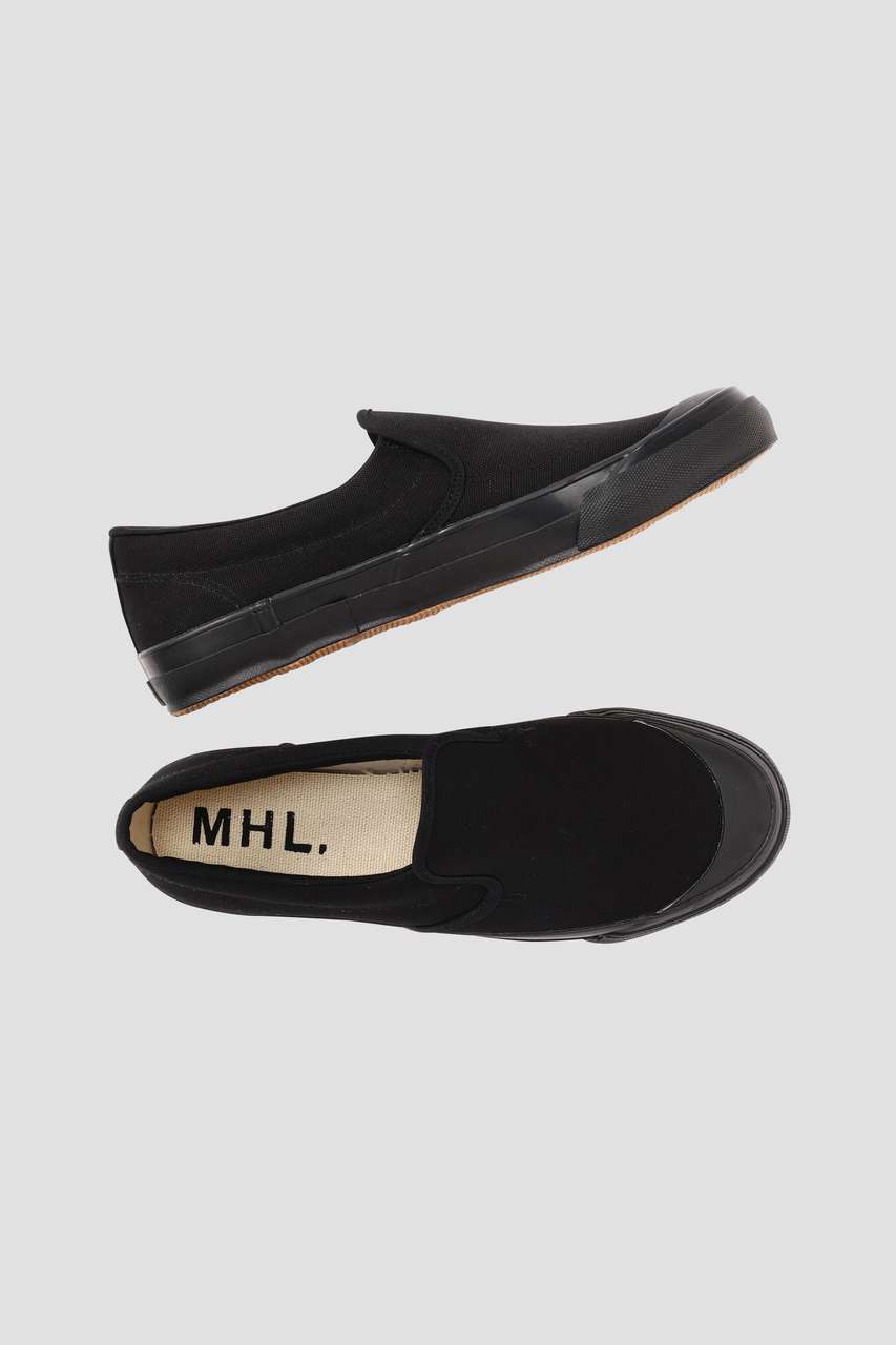 マーガレット・ハウエル メン/MARGARET HOWELL MENのCOTTON CANVAS SLIP-ON SHOES(ブラック/5966170200)
