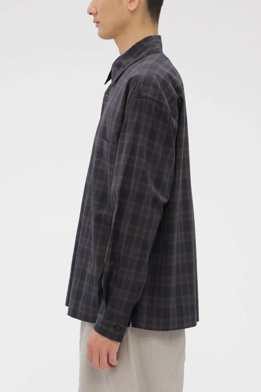 極美品✨ マーガレットハウエル リネン シャツ 長袖 メンズ チェック ブラック MARGARET HOWELL MEN(マーガレット・ハウエル メン)｜COTTON VOILE