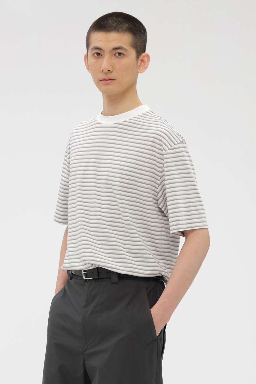 マーガレット・ハウエル メン/MARGARET HOWELL MENの【予約販売】COTTON LINEN STRIPE TOP(ホワイト/5796166209)