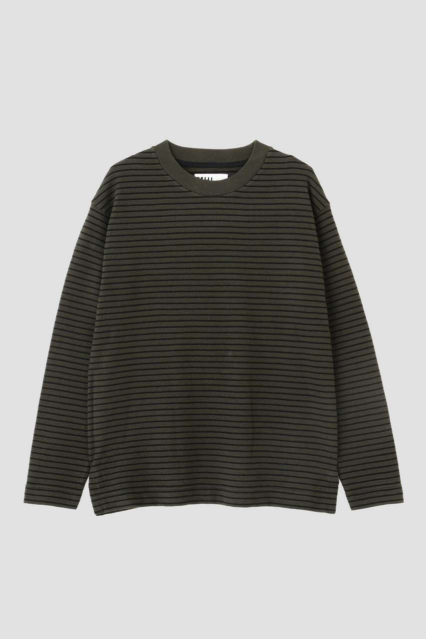 マーガレット・ハウエル メン/MARGARET HOWELL MENの【予約販売】TEXTURED COTTON STRIPE TOP(グリーン/5966266206)