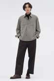 YARN DYE WOOL PLAINWEAVE TROUSERS