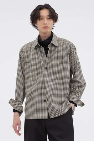 マーガレット・ハウエル メン/MARGARET HOWELL MENのWOOL GINGHAM POPLIN SHIRT(110400/110403)