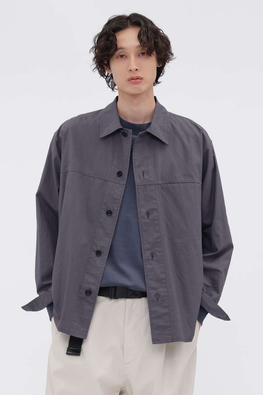 マーガレット・ハウエル メン/MARGARET HOWELL MENの【予約販売】DRY COTTON LINEN PLAINWEAVE SHIRT(グレー/5966250209)