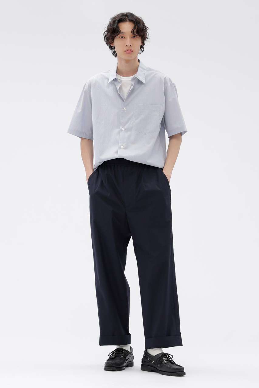 マーガレット・ハウエル メン/MARGARET HOWELL MENの【予約販売】HIGHDENSE COTTON PLAINWEAVE TROUSERS(ネイビー/5796140251)