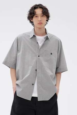 マーガレット・ハウエル メン/MARGARET HOWELL MENのTINY GINGHAM COTTON SHIRT(110400/110402)