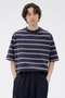 OUTLINE STRIPE JERSEY TOP マーガレット・ハウエル メン/MARGARET HOWELL MEN ネイビー