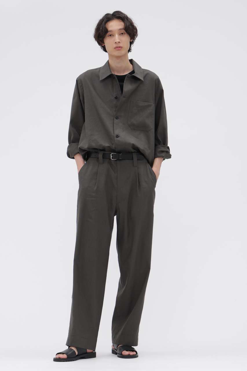 マーガレット・ハウエル メン/MARGARET HOWELL MENの【予約販売】LINEN WOOL SILK PLAINWEAVE TROUSERS(グレー/5796240201)
