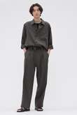 LINEN WOOL SILK PLAINWEAVE TROUSERS