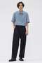 【予約販売】WIDE STRIPE WOOL TROUSERS マーガレット・ハウエル メン/MARGARET HOWELL MEN ネイビー