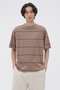 FINE COTTON STRIPE JERSEY TOP マーガレット・ハウエル メン/MARGARET HOWELL MEN ブラウン