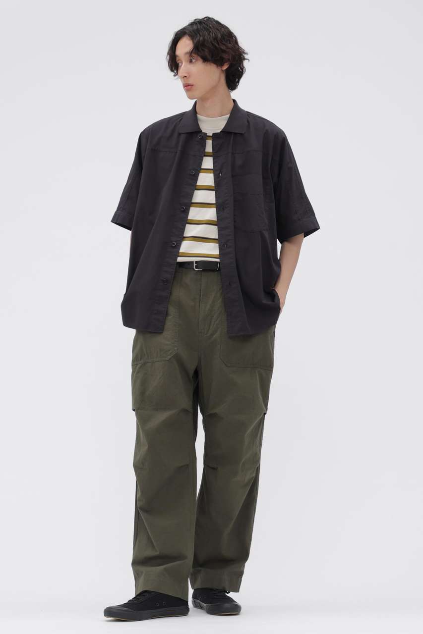 マーガレット・ハウエル メン/MARGARET HOWELL MENのCOTTON LINEN TINY RIPSTOP TROUSERS(カーキ/5966240200)