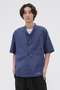 【予約販売】SURFACE DYED COTTON LINEN SHIRT マーガレット・ハウエル メン/MARGARET HOWELL MEN ブルー
