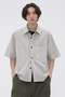 【予約販売】CARBON DYED COTTON POLIN SHIRT マーガレット・ハウエル メン/MARGARET HOWELL MEN グレー
