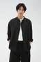 DRY WOOL LINEN PLAINWEAVE SHIRT マーガレット・ハウエル メン/MARGARET HOWELL MEN ブラック
