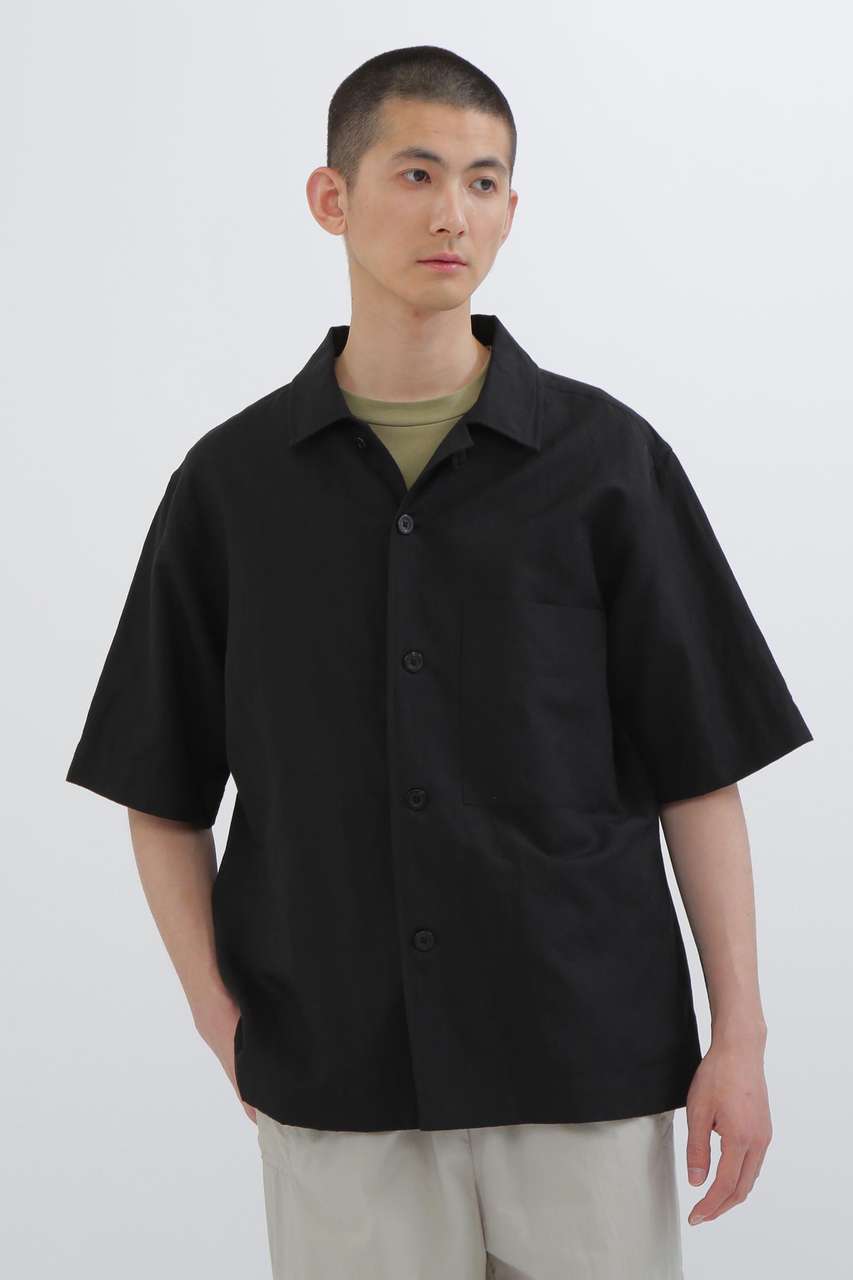 マーガレット・ハウエル メン/MARGARET HOWELL MENのDRY WOOL LINEN PLAINWEAVE SHIRT(ブラック/5795150025)