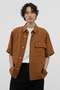 SHIRTING LINEN SHIRT マーガレット・ハウエル メン/MARGARET HOWELL MEN ブラウン