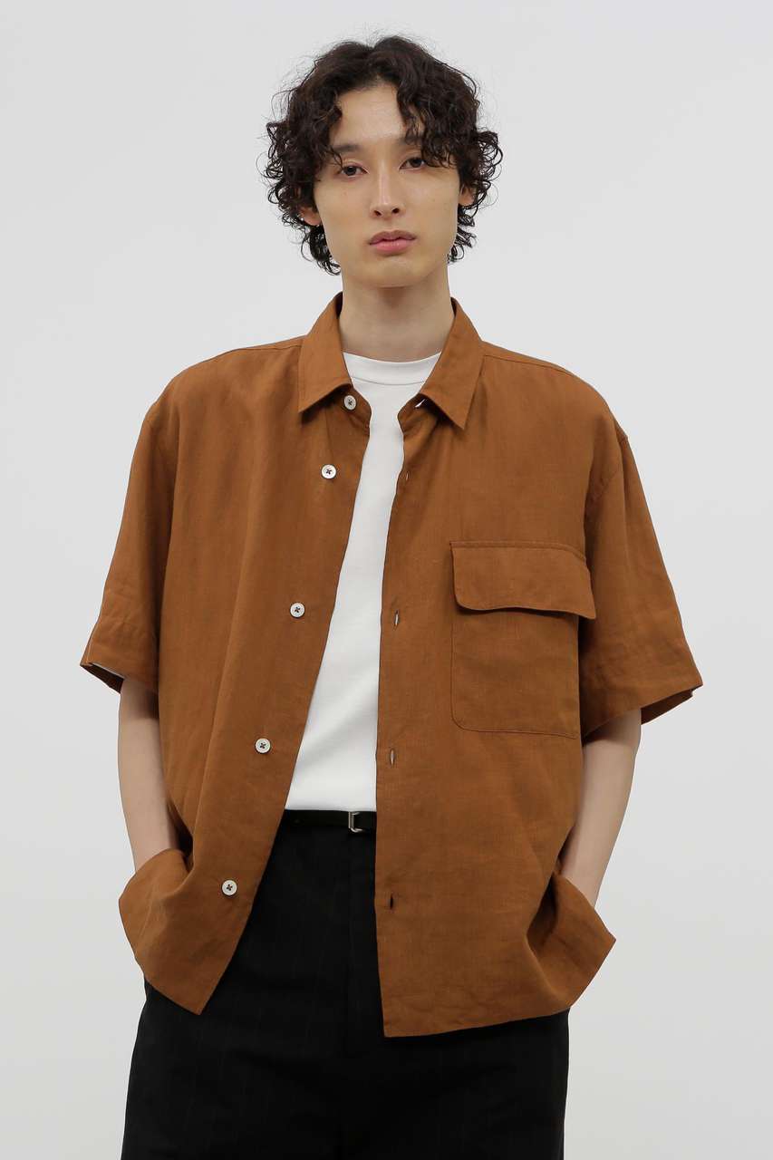 マーガレット・ハウエル メン/MARGARET HOWELL MENのSHIRTING LINEN SHIRT(ブラウン/5795150027)
