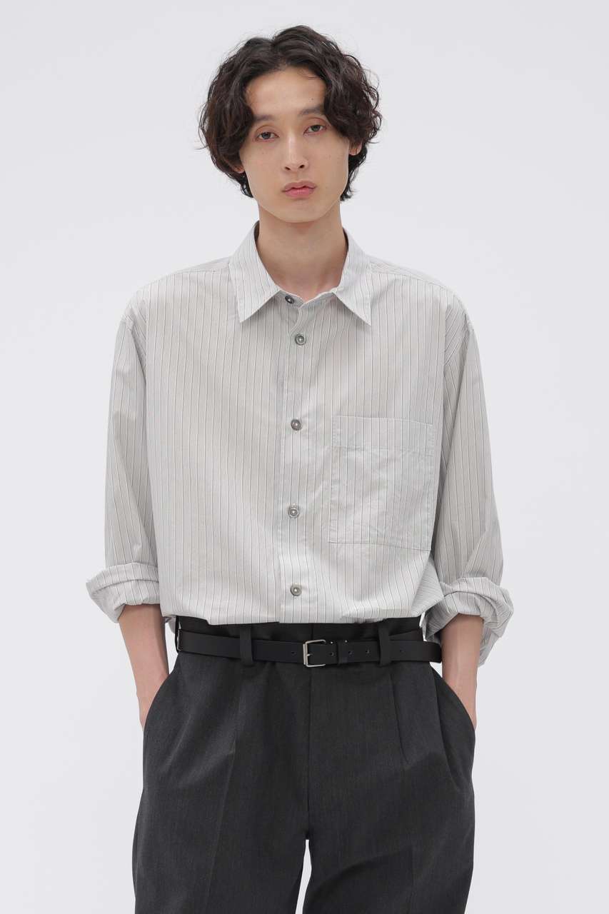マーガレット・ハウエル メン/MARGARET HOWELL MENのCOTTON SILK STRIPE SHIRT(グレー/5796250206)