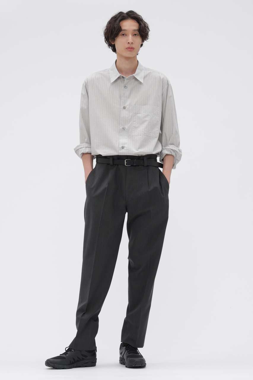 マーガレットハウエル MHL. / コットンシルク シャツ M ダークグレー MARGARET HOWELL MEN(マーガレット・ハウエル メン)｜COTTON SILK