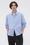 COMPACT COTTON END ON END SHIRT マーガレット・ハウエル メン/MARGARET HOWELL MEN ブルー