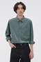 FINE COMPACT COTTON POPLIN SHIRT マーガレット・ハウエル メン/MARGARET HOWELL MEN グリーン