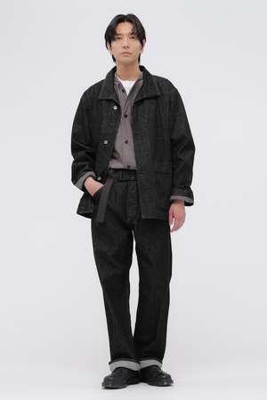 マーガレット・ハウエル メン/MARGARET HOWELL MENのCANTON BLACK DENIM TROUSERS(110600/110601)
