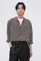 END ON END WEAVE COTTON SHIRT マーガレット・ハウエル メン/MARGARET HOWELL MEN ブラウン